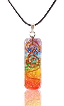 Seven Chakra Pendant Orgone Orgonite Crystal Stone Pendant Locket Pendant for Reiki Healing and Crystal Healing Stone