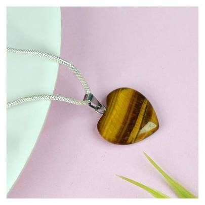 Tiger Eye Heart Pendant 